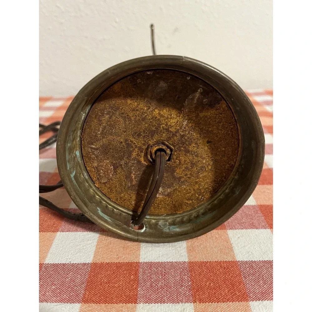Vintage Converted Brass Oil Lamp Antique Untested